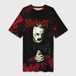 Футболка женская длинная Slipknot dark art, цвет: 3D-принт