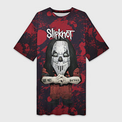 Футболка женская длинная Slipknot dark red, цвет: 3D-принт