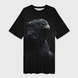 Футболка женская длинная Тёмный орёл, цвет: 3D-принт