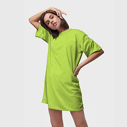Футболка женская длинная Текстурированный ярко зеленый салатовый, цвет: 3D-принт — фото 2