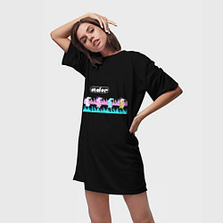 Футболка женская длинная NewJeans logo bunnies Minji Hanni Danielle Haerin, цвет: 3D-принт — фото 2