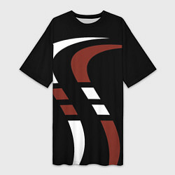 Футболка женская длинная Две кривые, цвет: 3D-принт