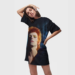 Футболка женская длинная David Bowie - Jean Genie, цвет: 3D-принт — фото 2