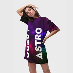 Футболка женская длинная Astro star, цвет: 3D-принт — фото 2