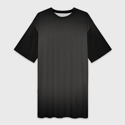 Футболка женская длинная Черная виньетка для черного, цвет: 3D-принт