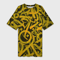 Женская длинная футболка Gold Calligraphic