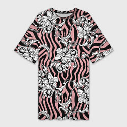 Женская длинная футболка Floral pattern - vanguard