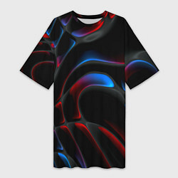Женская длинная футболка Neon colors drops of liquid