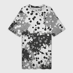 Футболка женская длинная Камуфляж в точку, цвет: 3D-принт