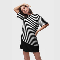 Футболка женская длинная Trendy raster pattern, цвет: 3D-принт — фото 2