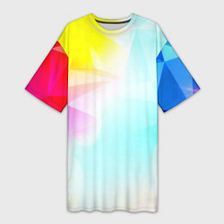 Женская длинная футболка Gradient colors geometry