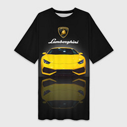 Женская длинная футболка Итальянский суперкар Lamborghini Aventador