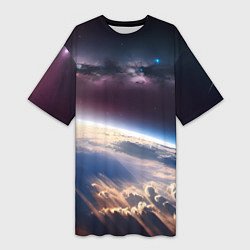 Женская длинная футболка Планета и космос