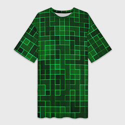 Футболка женская длинная Тетрис узор, цвет: 3D-принт