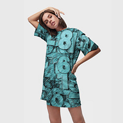 Футболка женская длинная Числа, цвет: 3D-принт — фото 2