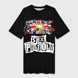 Футболка женская длинная Sex Pistols - punks not dead, цвет: 3D-принт