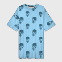 Футболка женская длинная Черепки, цвет: 3D-принт