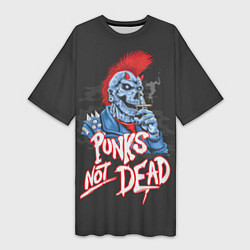 Футболка женская длинная Панк демон с ирокезом, цвет: 3D-принт