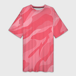 Футболка женская длинная Pink military, цвет: 3D-принт