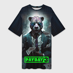 Футболка женская длинная Payday 3 bear, цвет: 3D-принт