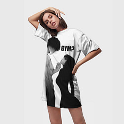 Футболка женская длинная Gym?, цвет: 3D-принт — фото 2