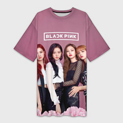 Футболка женская длинная Blackpink girls, цвет: 3D-принт