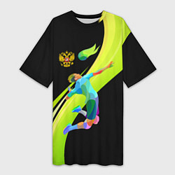 Футболка женская длинная Волейбол Россия, цвет: 3D-принт