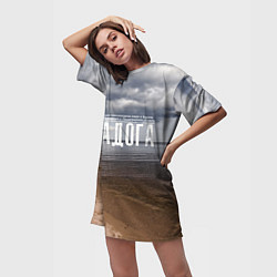 Футболка женская длинная Ладога, цвет: 3D-принт — фото 2