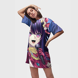 Футболка женская длинная Звёздное Дитя Ai, цвет: 3D-принт — фото 2