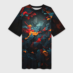 Футболка женская длинная Мрачный камуфляж, цвет: 3D-принт