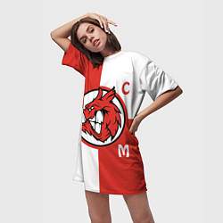 Футболка женская длинная FCSM мясо, цвет: 3D-принт — фото 2