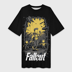 Футболка женская длинная Fallout boys, цвет: 3D-принт