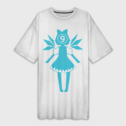 Футболка женская длинная Touhou Project Cirno 9, цвет: 3D-принт
