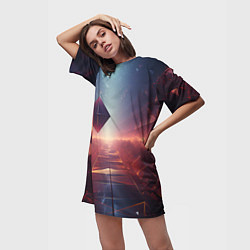 Футболка женская длинная 3D Ромб, цвет: 3D-принт — фото 2