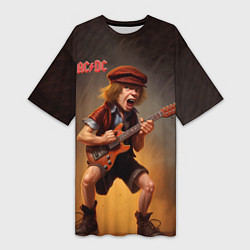 Футболка женская длинная ACDC art, цвет: 3D-принт