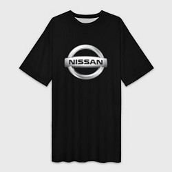 Футболка женская длинная Nissan sport auto, цвет: 3D-принт