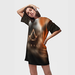 Футболка женская длинная Assassins creed mirage, цвет: 3D-принт — фото 2