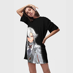 Футболка женская длинная Arlecchino, цвет: 3D-принт — фото 2