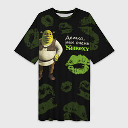 Футболка женская длинная Shrexy Shrek, цвет: 3D-принт