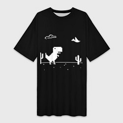 Женская длинная футболка Динозавр гугл хром Dino