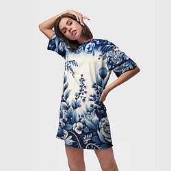 Футболка женская длинная Праздник к нам приходит, цвет: 3D-принт — фото 2