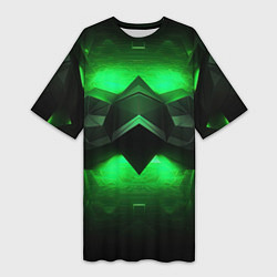 Футболка женская длинная Абстрактное царство зелени, цвет: 3D-принт