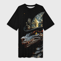 Футболка женская длинная Дракон севера, цвет: 3D-принт