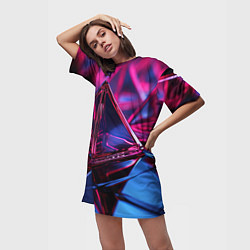 Футболка женская длинная Пространственное вдохновение, цвет: 3D-принт — фото 2