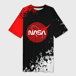 Женская длинная футболка NASA краски спорт