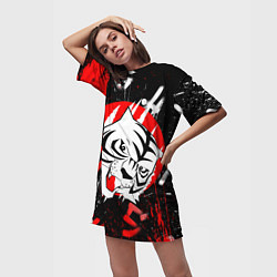 Футболка женская длинная Bungou Stray Dogs, цвет: 3D-принт — фото 2