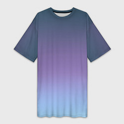 Женская длинная футболка Градиент синий фиолетовый голубой