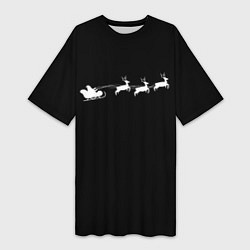 Женская длинная футболка Санта Клаус - минимализм