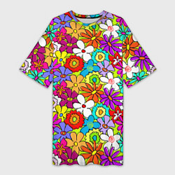 Женская длинная футболка Floral multicolour