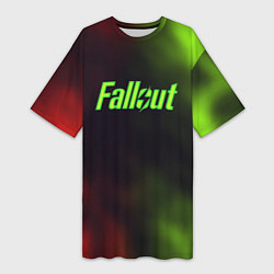 Футболка женская длинная Fallout fire gradient, цвет: 3D-принт
